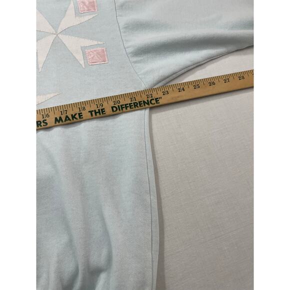 VTG 90s Women's Geometric Pattern Sweatshirt size L Blue Pink - Picture 7 of 8